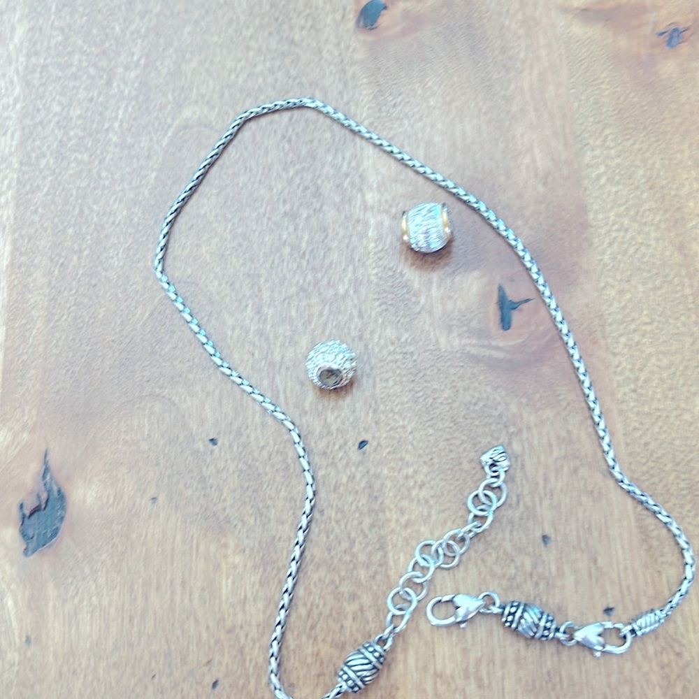 Brighton chain with two rhinestone charms